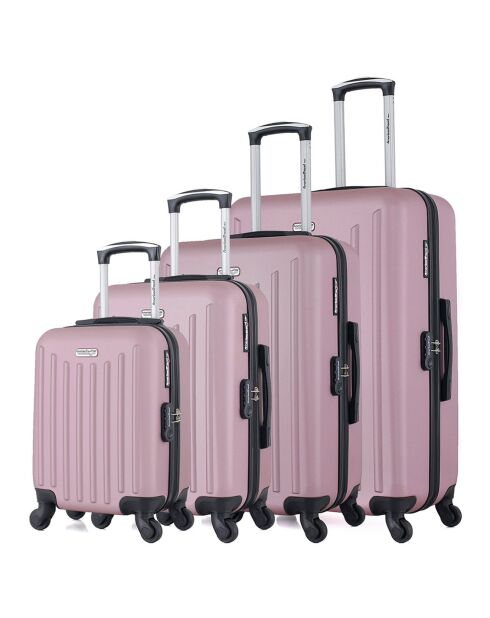 4 Brooklyn-M 75/65/55/46 cm einfache 4-Rad-Koffer Roségold