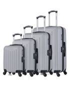 4 silberne 4-Rad-Einzelkoffer Brooklyn-M 75/65/55/46 cm