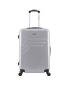 Valise Moyen Séjour 4 roues simples Detroit 65 cm grise