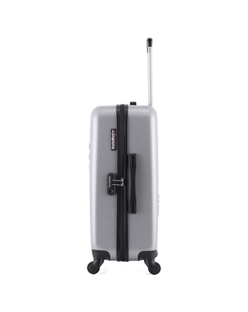 Valise Moyen Séjour 4 roues simples Detroit 65 cm grise