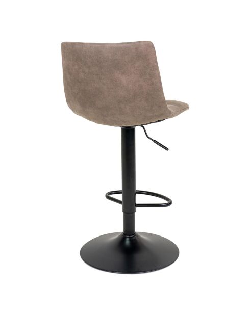 2 bruine microvezel barstoelen Middelfart - 43x43x88-108 cm