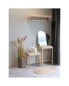 Tabouret haut en peuplier avec assise en osier Abano naturel - 42x42x66.5 cm