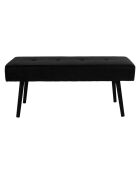 Banc en velours Skiby noir - 100x35x44 cm