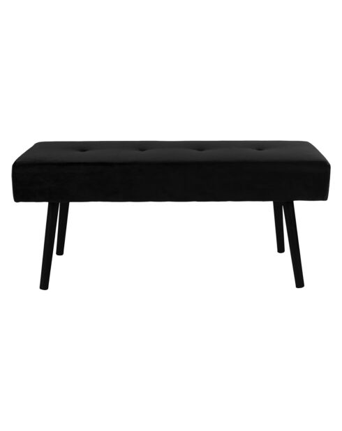 Banc en velours Skiby noir - 100x35x44 cm