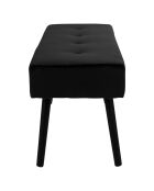 Banc en velours Skiby noir - 100x35x44 cm
