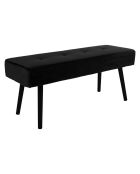Banc en velours Skiby noir - 100x35x44 cm