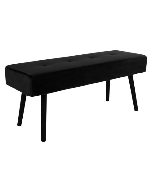 Banc en velours Skiby noir - 100x35x44 cm