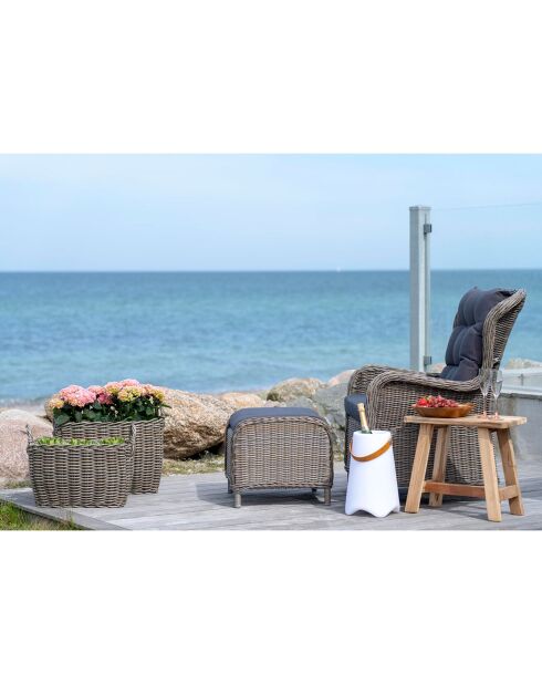 Banc en teck Barcelona naturel - 50x25x45 cm