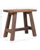 Banc en teck Barcelona naturel - 50x25x45 cm