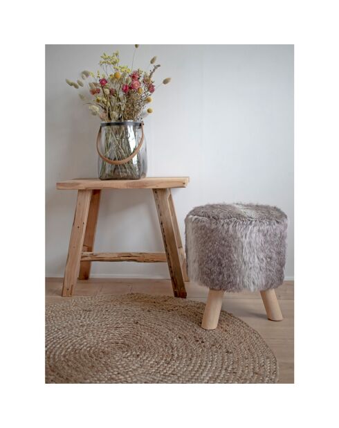 Banc en teck Barcelona naturel - 50x25x45 cm