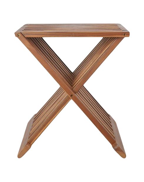 Tabouret en bois de teck Erto naturel - 40x35x45 cm