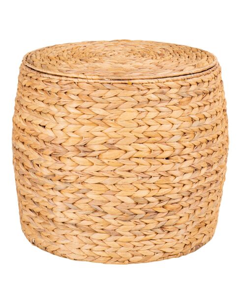 Mesita auxiliar Delia natural con almacenamiento - D.43x34 cm