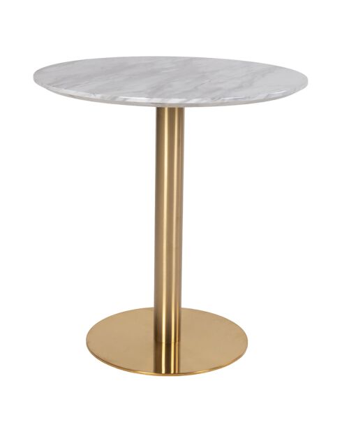 Esstisch aus weißem Bozener Marmor - D.70x75cm