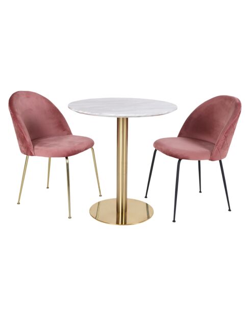 Esstisch aus weißem Bozener Marmor - D.70x75cm