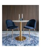 Esstisch aus weißem Bozener Marmor - D.70x75cm