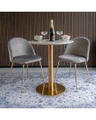 Esstisch aus weißem Bozener Marmor - D.70x75cm