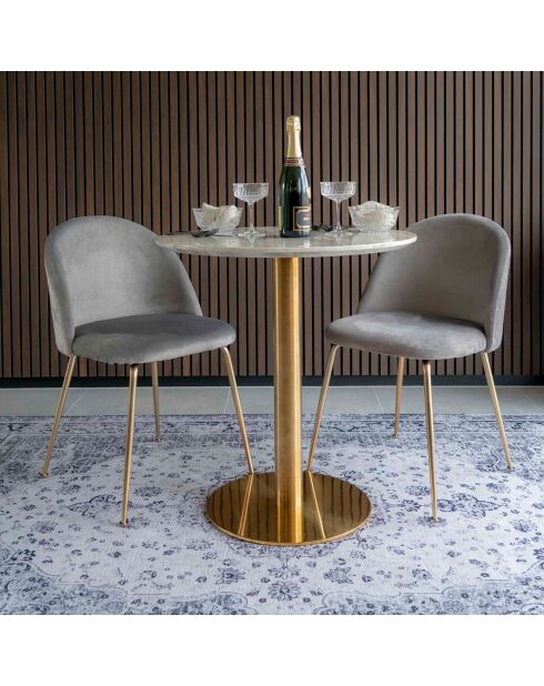 Esstisch aus weißem Bozener Marmor - D.70x75cm