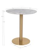 Esstisch aus weißem Bozener Marmor - D.70x75cm