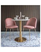 Esstisch aus weißem Bozener Marmor - D.70x75cm