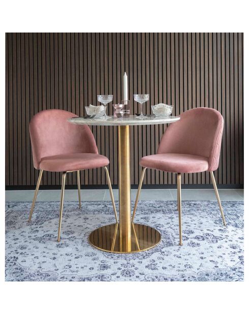 Esstisch aus weißem Bozener Marmor - D.70x75cm