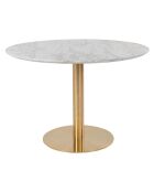 Esstisch aus weißem Bozener Marmor - D.110x75cm