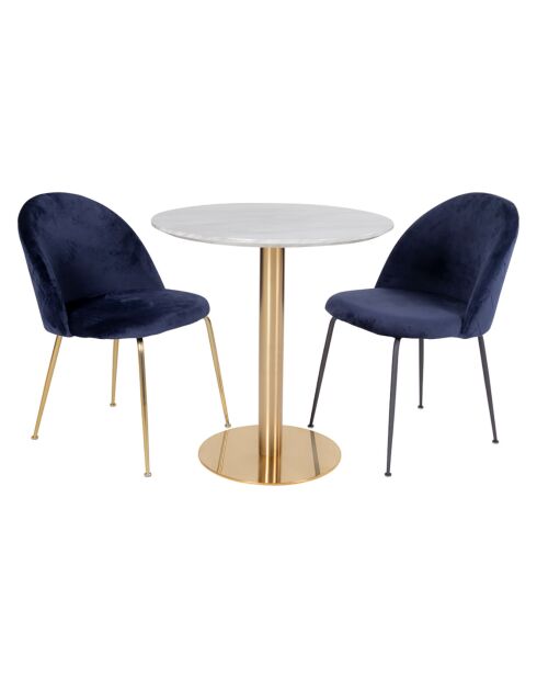 Esstisch aus weißem Bozener Marmor - D.110x75cm