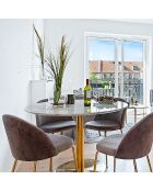 Esstisch aus weißem Bozener Marmor - D.110x75cm