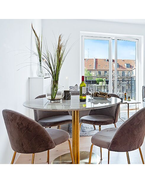 Esstisch aus weißem Bozener Marmor - D.110x75cm