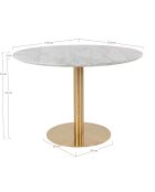 Esstisch aus weißem Bozener Marmor - D.110x75cm