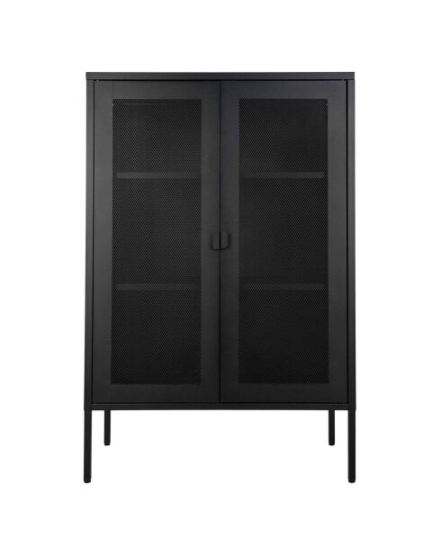 Vitrine avec porte en filet Melbourne noire - 80x40x120 cm