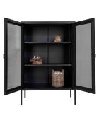 Vitrine avec porte en filet Melbourne noire - 80x40x120 cm