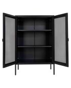 Vitrine avec porte en filet Melbourne noire - 80x40x120 cm