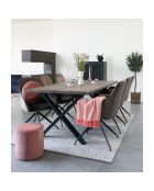 Vitrine avec porte en filet Melbourne noire - 80x40x120 cm
