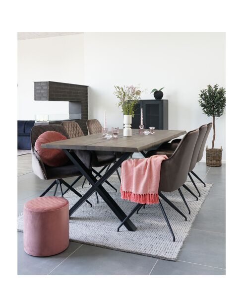 Vitrine avec porte en filet Melbourne noire - 80x40x120 cm