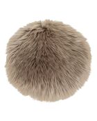 Galette en peau lainée artificielle marron clair - D.35 cm