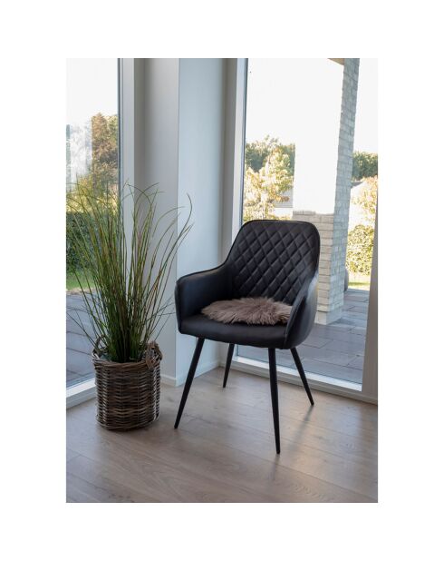 Galette en peau lainée artificielle marron clair - D.35 cm