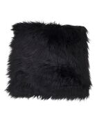 Galette en peau lainée artificielle noire - 40x40x6.5 cm