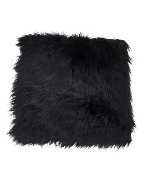 Galette en peau lainée artificielle noire - 40x40x6.5 cm