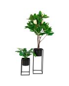 2 Pots de fleurs en acier Marla noirs