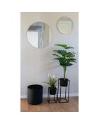 2 Pots de fleurs en acier Marla noirs