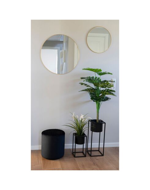 2 Pots de fleurs en acier Marla noirs