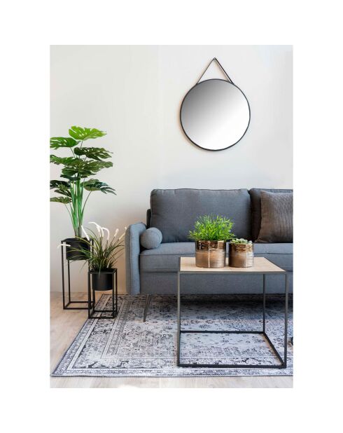 2 Pots de fleurs en acier Marla noirs