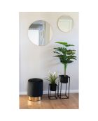2 Pots de fleurs en acier Marla noirs