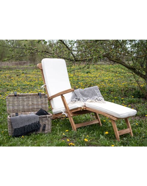 Coussin pour chaise longue Arrecife blanc - 55x197x5 cm