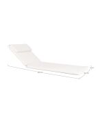 Coussin pour chaise longue en coton Andorra blanc - 62x200x6 cm
