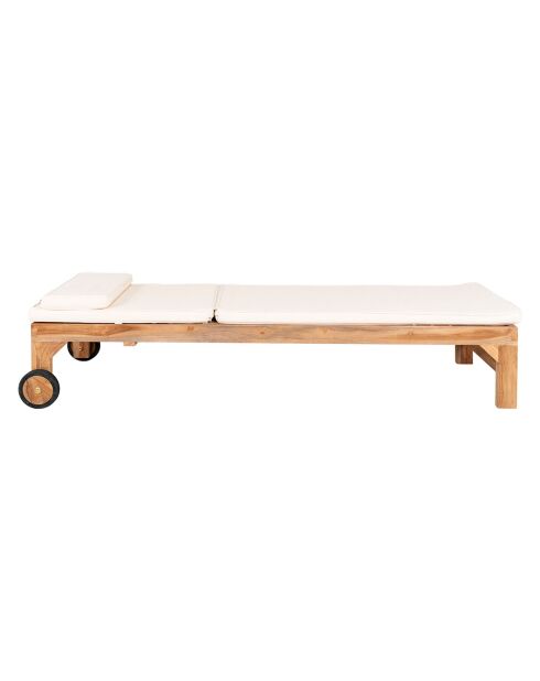 Coussin pour chaise longue en coton Andorra blanc - 62x200x6 cm