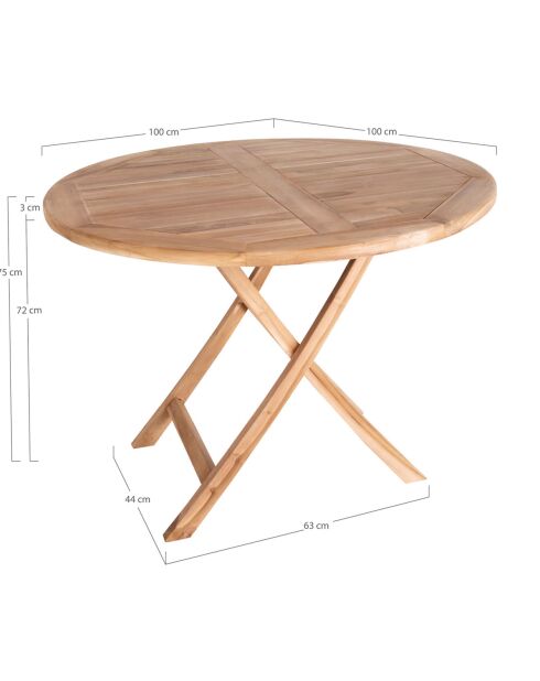 Esstisch aus Teakholz Oviedo Teak - D.100x75 cm