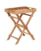 Ronda tafel met teakhouten blad - 29x39x49,5 cm