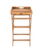 Ronda tafel met teakhouten blad - 29x39x49,5 cm