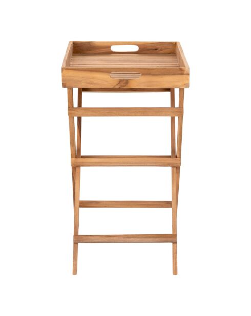 Ronda tafel met teakhouten blad - 29x39x49,5 cm